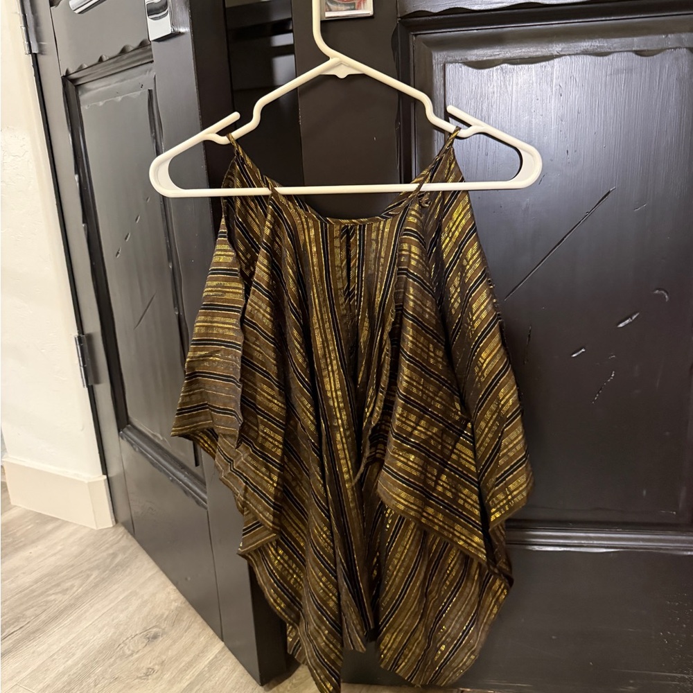 Joie Brown and Yellow Striped Blouse